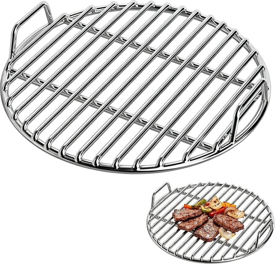 Lexium Store Plancha barbecue RVS Ø43 cm Extra dik roestvrijstalen grillrooster Voor kogelbarbecue en camping