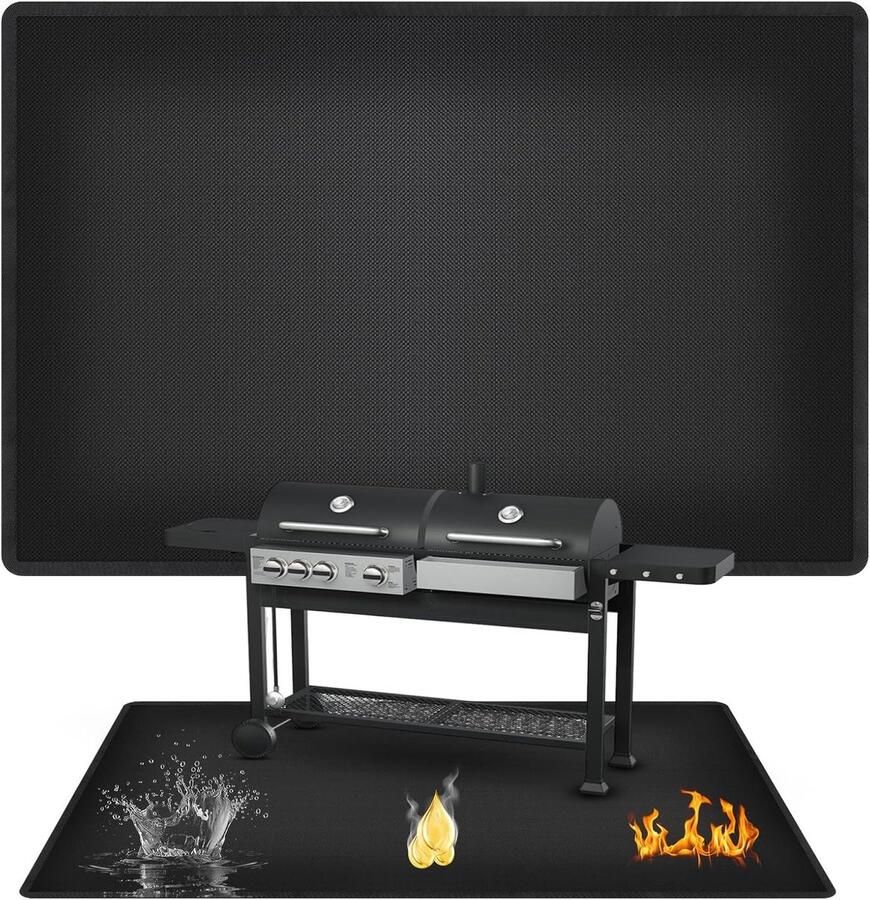 Lexium Store Plancha barbecue Zwart 150 x 100 cm Vuurvaste Siliconen Grillmat Voor Buitengebruik