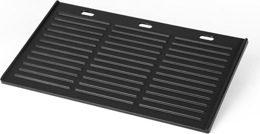 Lexium Store Plancha barbecue Zwart 44 x 24 5 cm Gietijzeren Grillplaat voor Gas- en Houtskoolgrill Universeel BBQ Accessoire