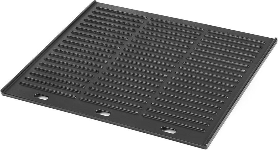 Lexium Store Plancha barbecue Zwart 45 5 x 35 x 1 3 cm Gietijzeren Omkeerbare Grillplaat Voor Gas- en Houtskoolgrill