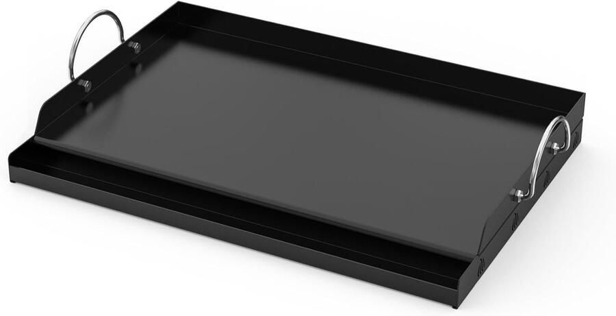 Lexium Store Plancha barbecue Zwart 58 5 x 40 5 x 7 cm IJzeren Grillplaat met Keramische Antiaanbaklaag Universeel voor Gas en Houtskool BBQ