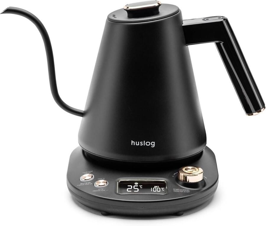 Lexium Store Reiswaterkoker Zwart 1 L RVS met Temperatuurregeling en Warmhoudfunctie Voor Koffie en Thee