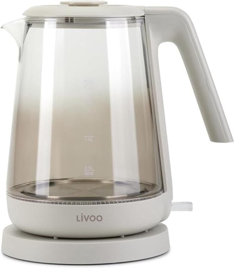 Lexium Store Retro waterkoker Grijs 1 7 L Borosilicaatglas met Binnenverlichting Voor Gezinnen en Theeliefhebbers