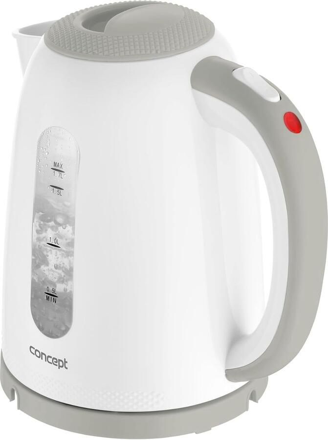 Lexium Store Retro waterkoker Grijs 1 7 liter Kunststof met 3D decor Voor moderne keukens