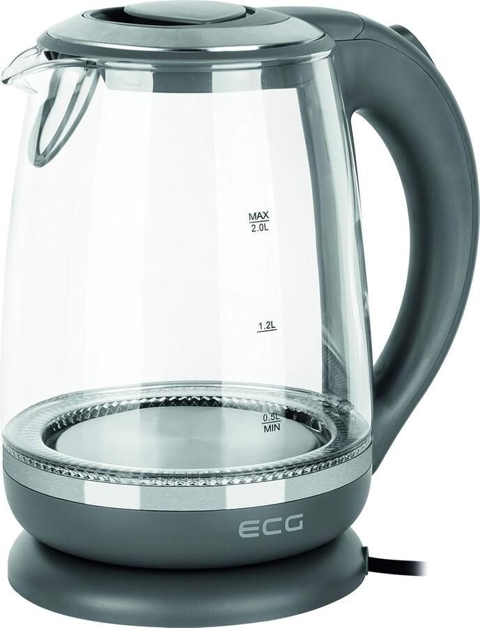 Lexium Store Retro waterkoker Grijs Glas Robuuste en Flexibele Waterkoker Voor Thuisgebruik