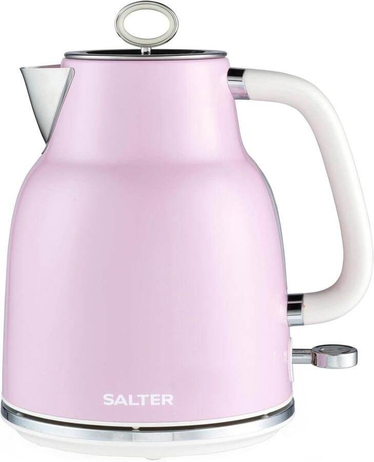Lexium Store Retro waterkoker Roze 1 7 liter 3KW snelkoker met kalkfilter en droogkookbeveiliging Voor thuisgebruik