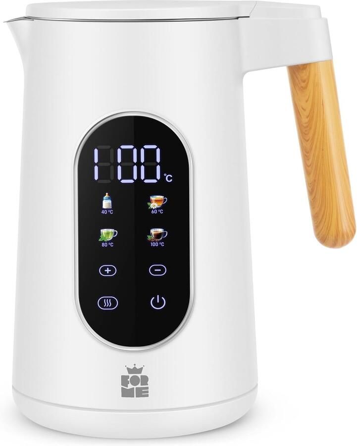 Lexium Store Retro waterkoker RVS Zilver 1 7 Liter Digitale Temperatuurinstelling en Warmhoudfunctie Voor Keukengebruik