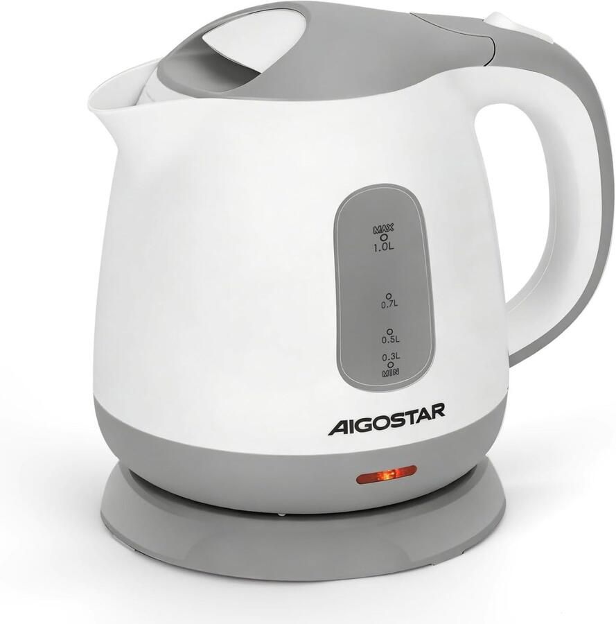 Lexium Store Retro waterkoker Wit 1 L Kunststof compacte waterkoker met 1100W Voor 1 tot 2 personen