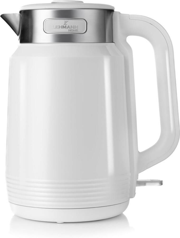 Lexium Store Retro waterkoker Wit 2 Liter Dubbelwandig RVS en BPA-vrij Voor Gezinnen en Kantoren