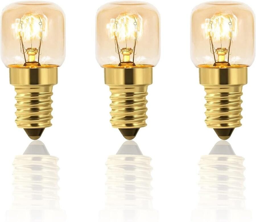 Lexium Store Zoutlamp Ovenlamp 3 Stuks 25W Dimbare Warmwitte Lamp met E14 Schroefdraad Voor Oven en Zoutlamp