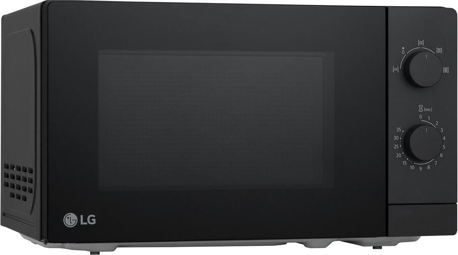 LG MS2082F Magnetron 20L Zwart 700W Twee handige draaiknoppen voor eenvoudig gebruik Glazen deur voor Easy Cleaning Precieze ontdooiingsfunctie voor snel gebruik