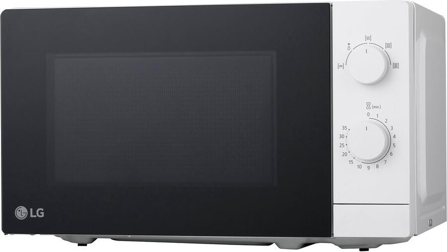 LG MS2082H Magnetron 20L Wit 700W Twee handige draaiknoppen voor eenvoudig gebruik Glazen deur voor gemakkelijk schoonmaken Precieze ontdooiingsfunctie voor snel gebruik