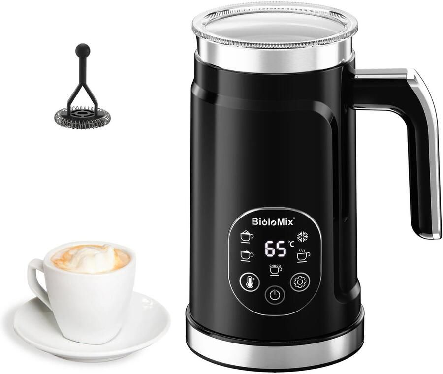 Lifero Melkopschuimer 5-in-1 Schuimer Melk met LED Touchscreen Elektrisch Melkopschuimers Schuim Maker Koffie Melk- Romig