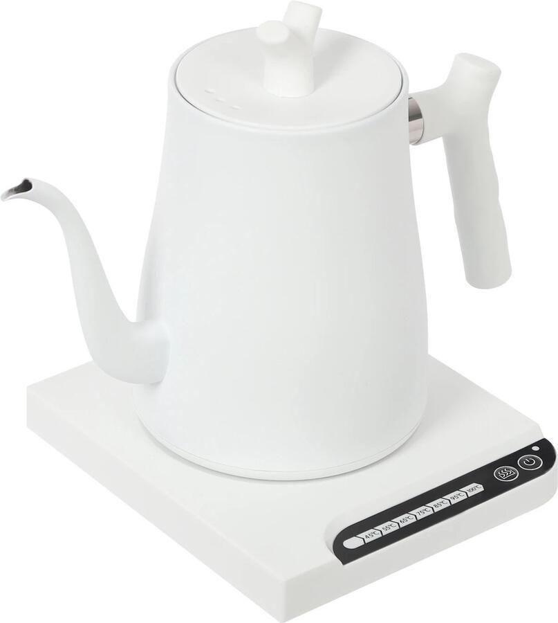 Lifero Waterkoker RVS Elektrische Waterkoker 7 Temperatuurinstellingen 1000W Wit Koken Warme Dranken Verwarmd Water