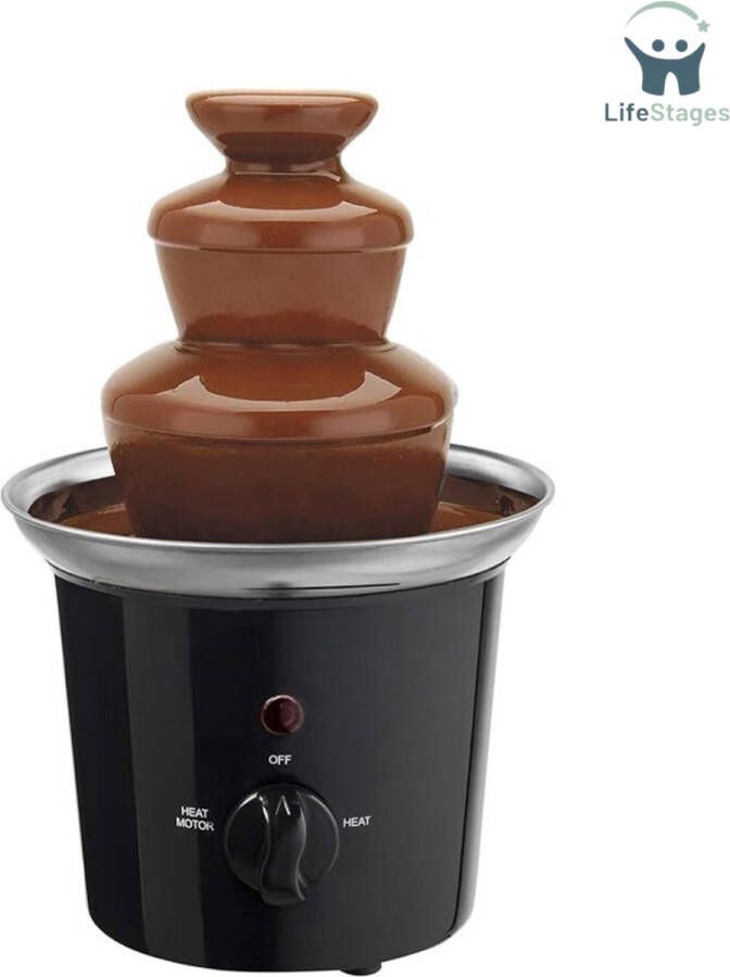 LifeStages Chocoladefontein Met 3 Niveaus Kleine Chocoladefontein Met Warmhoudfunctie Munt Zwart