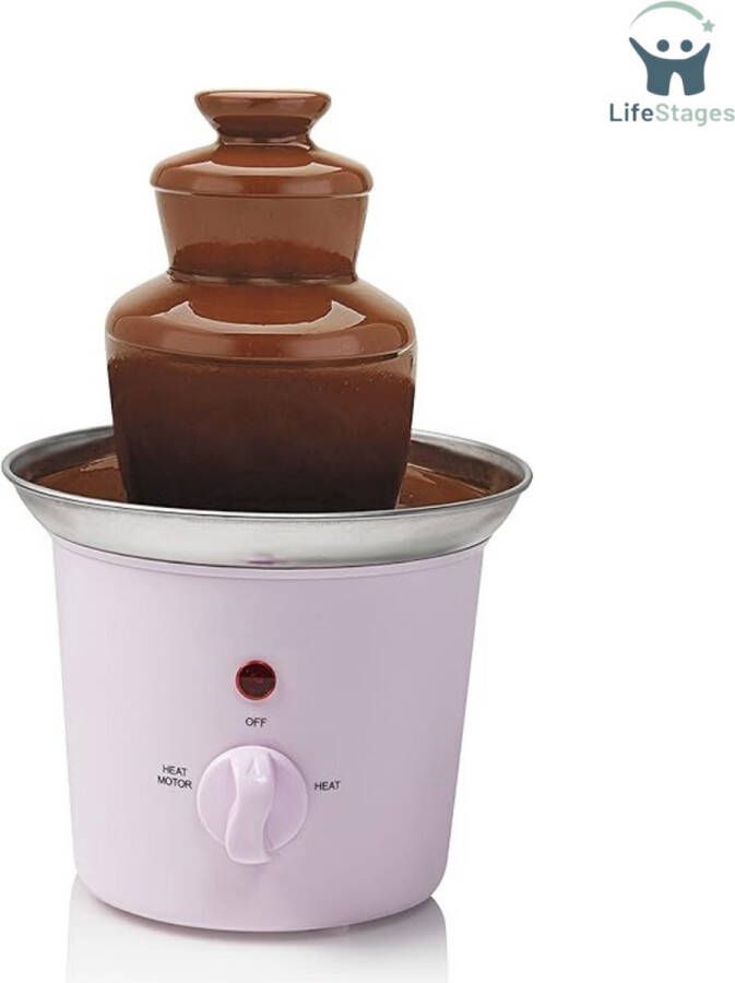LifeStages Chocoladefontein Met 3 Niveaus Kleine Chocoladefontein Met Warmhoudfunctie Roze