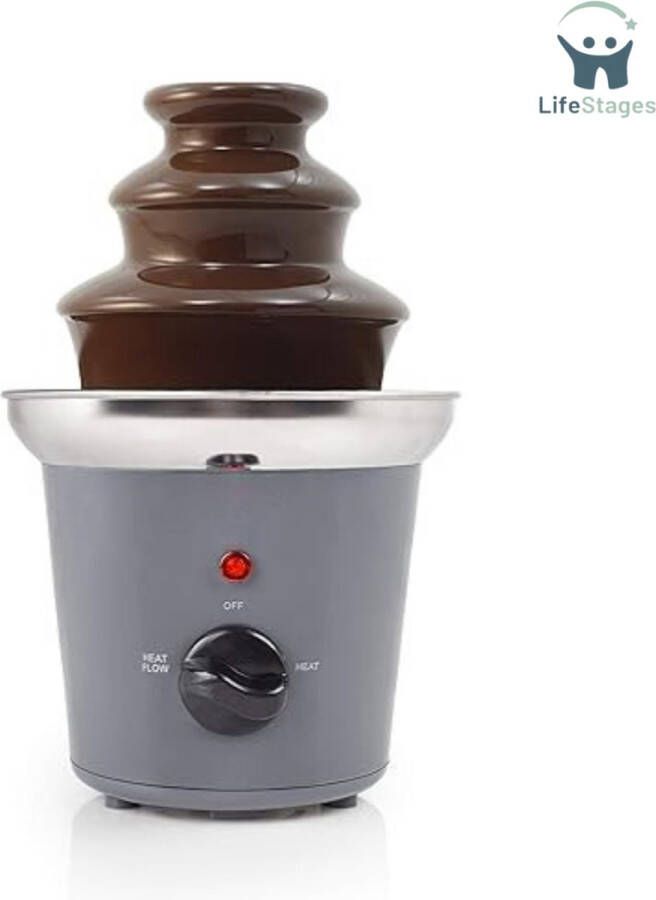 LifeStages Chocoladefontein Met Warmhoudfunctie Roestvrijstalen Fontein Grijs