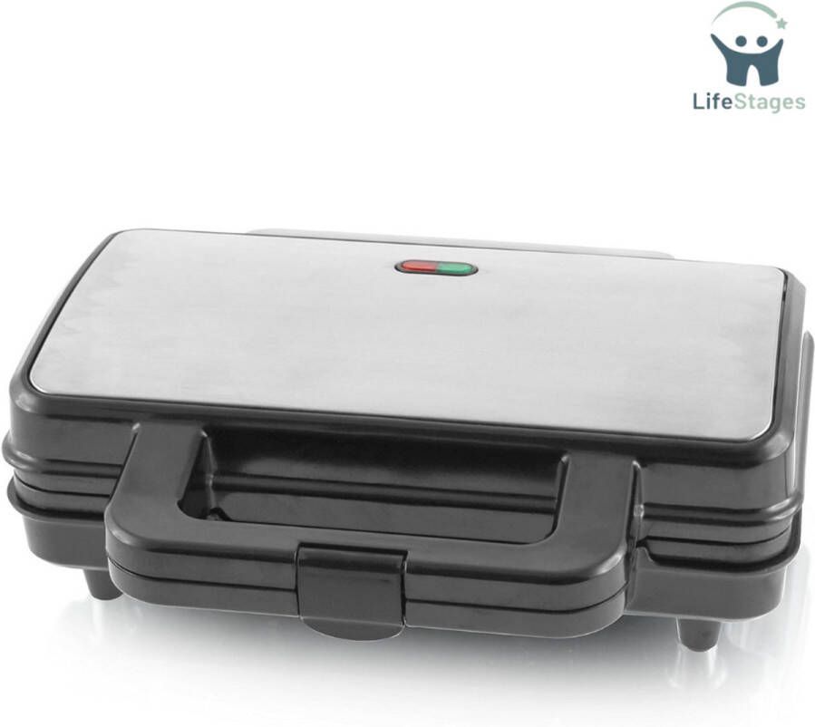 LifeStages Croque Monsieur Toestel XXL Broodrooster Geschikt Voor Alle Maten Toast BPA-Vrij Grote Schelpvorm Gemakkelijk Schoon Te Maken Kaas Lekt Niet Prijs Prestatie Winnaar Huis & Tuin Test 03 2019 900 Watt