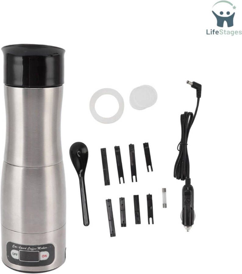 LifeStages Draagbare Koffiemachine Elektrische Draagbare Koffiemachine Draagbare Koffiezetapparaat Multifunctionele Draagbare Espressomachine Met 12V 24V Sigarettenaansteker Voor Auto Reis Koffiezetapparaat