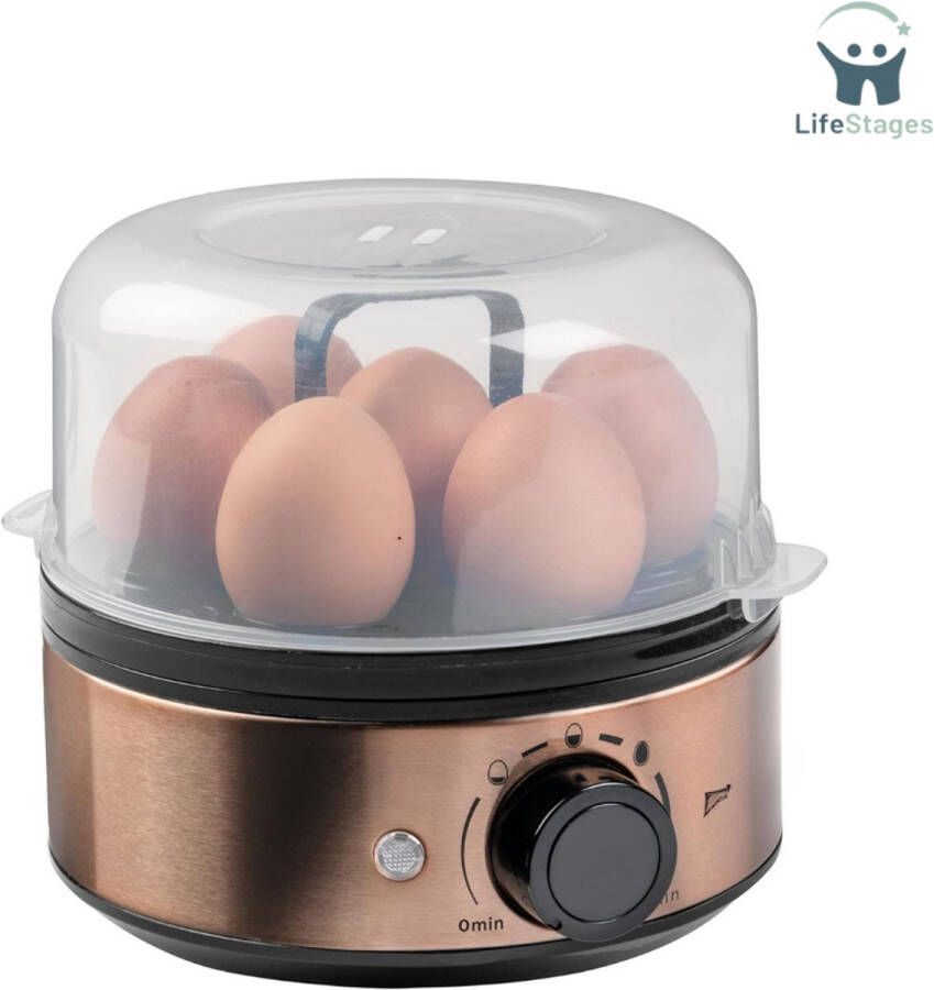 LifeStages Eierkoker Electrisch Eierkoker Voor 7 Eieren Met Akoestische Pieptoon En Beveiliging Tegen Drooglopen Traploze Hardheidsaanpassing Voor Drie Niveaus