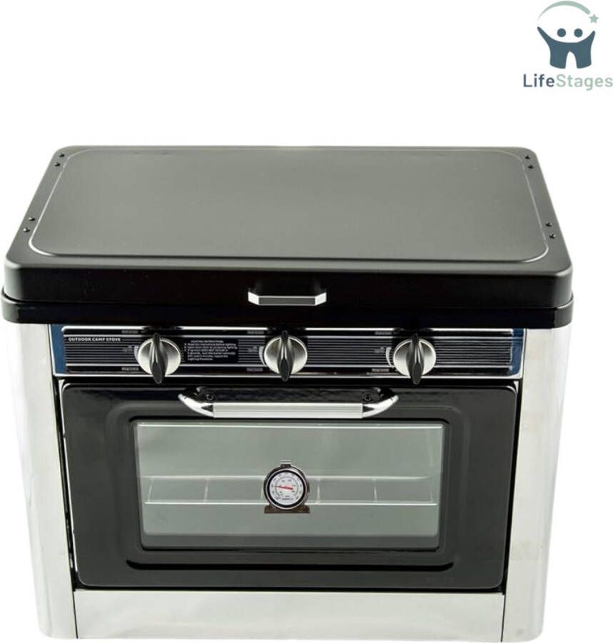 LifeStages Gasfornuis met Oven Gas Oven Gasfornuis 2 Vlammen Oven + Gasslangregelaarset