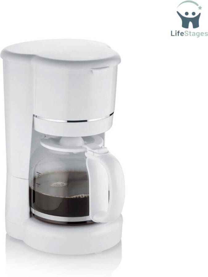 LifeStages Koffiezetapparaat Met Thermoskan Koffiezetapparaat Met Glazen Kan Koffiezetapparaat Met Permanent Filter Voor Maximaal 10 Kopjes (1 25 L) Met Warmhoudplaat En Automatische Uitschakeling 900 W