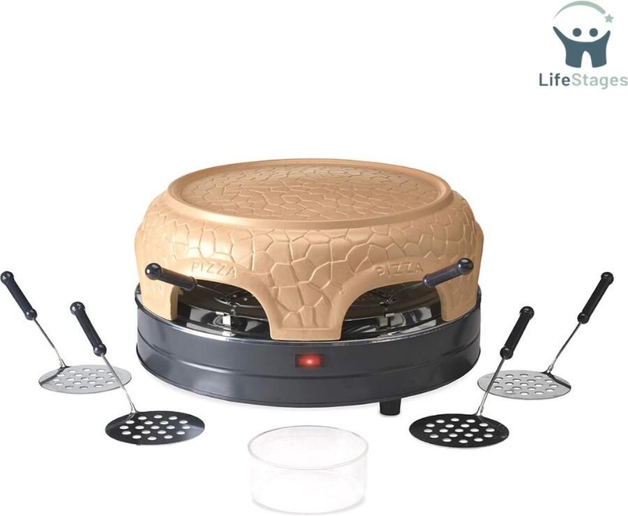 LifeStages Pizzarette 6 personen Pizzaoven Met Terracotta Koepel Terracotta 6 Personen