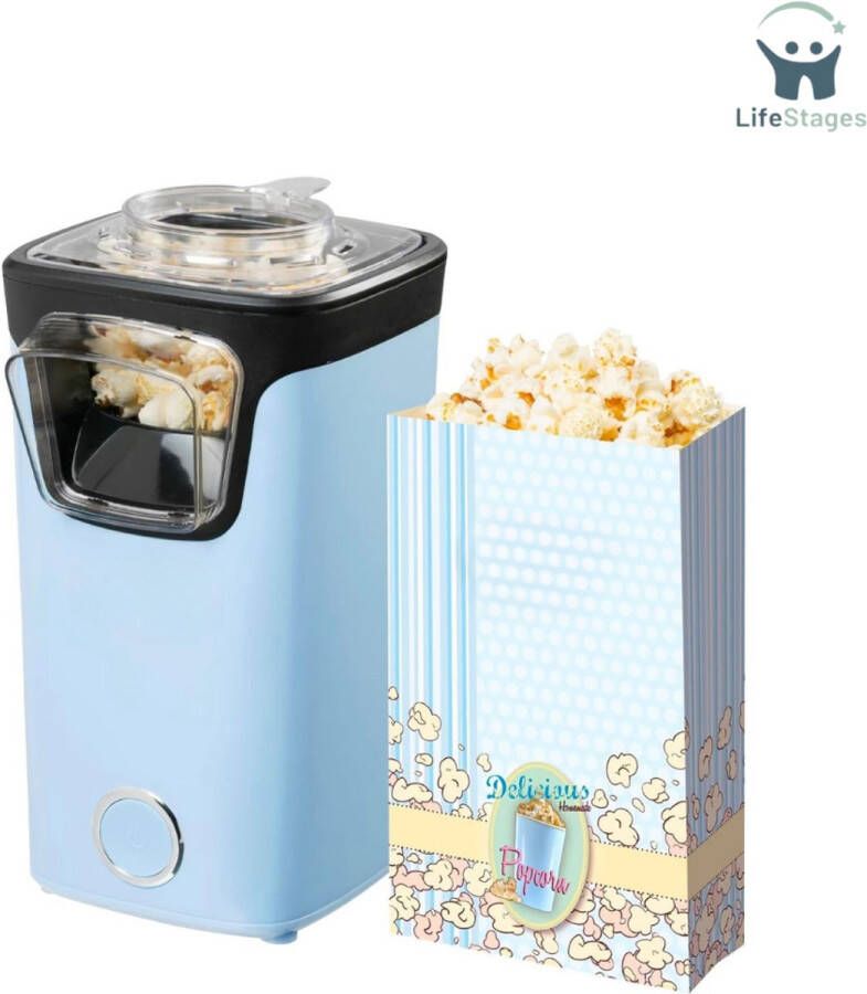 LifeStages Popcorn Machine Popcornmachine Turbo-popcorn In Minder Dan 2 Minuten Heteluchtpopcornmachine Incl. 10 Popcornzakken En Geïntegreerde Maatbeker