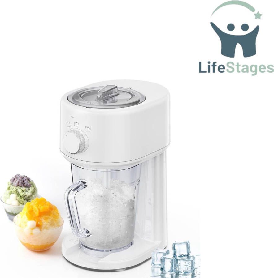 LifeStages Slush Puppy Maker Scheermachine voor Ijs Elektrische Ijsrasp Sneeuwkegelmachine met Grote Opslagcapaciteit Draagbare IJsbreker IJsdikte Kan Worden Aangepast