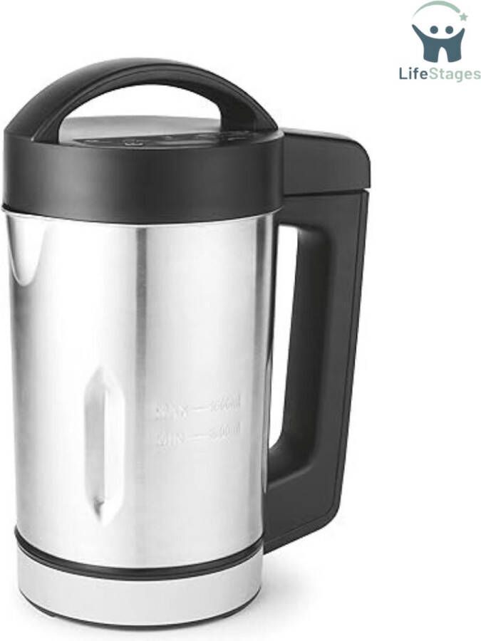 LifeStages Soepmaker 1.6L Mix Grove & Soepzachte Soepen Ideaal Voor Batchkoken 5 Instellingen Roestvrij Staal
