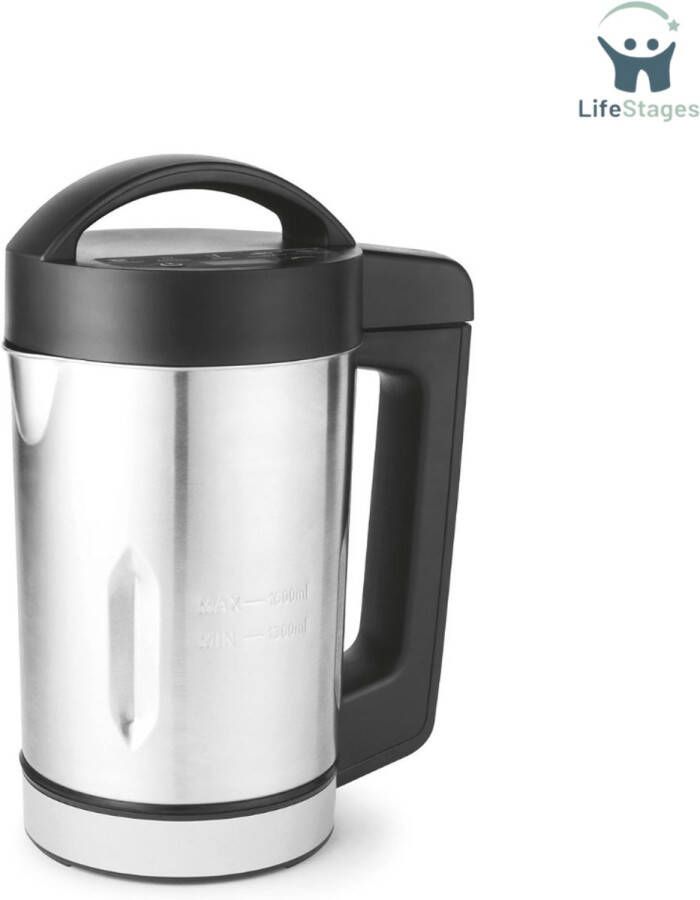 LifeStages Soepmaker Digitale Soepmaker 1.6L Mix Firm & Smooth Soep Ideaal Voor Batchkoken 5 Instellingen (Zacht Klonterig Dranken Warm houden Mengen Schonen)