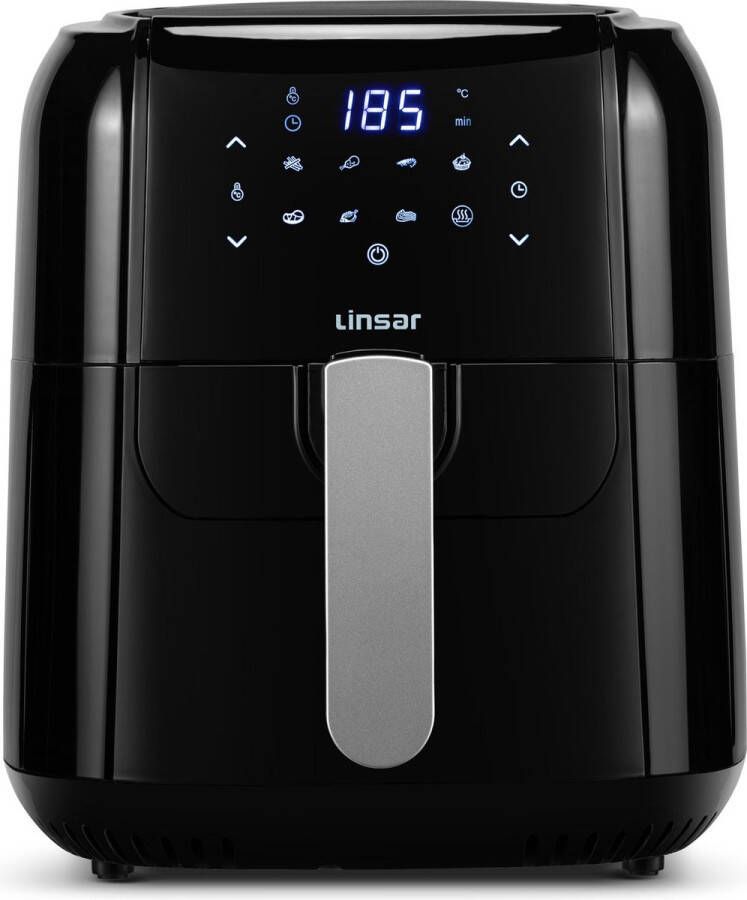 Linsar Airfryer 5 5L heteluchtfriteuse met timer warmhoudfunctie en touchscreen Temperatuur vrij selecteerbaar Energiezuiniger & sneller dan ovens 1400 Watt