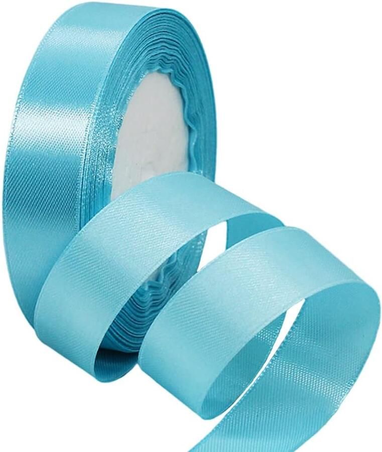 Lint 22 meter 20 mm breed lichtblauw