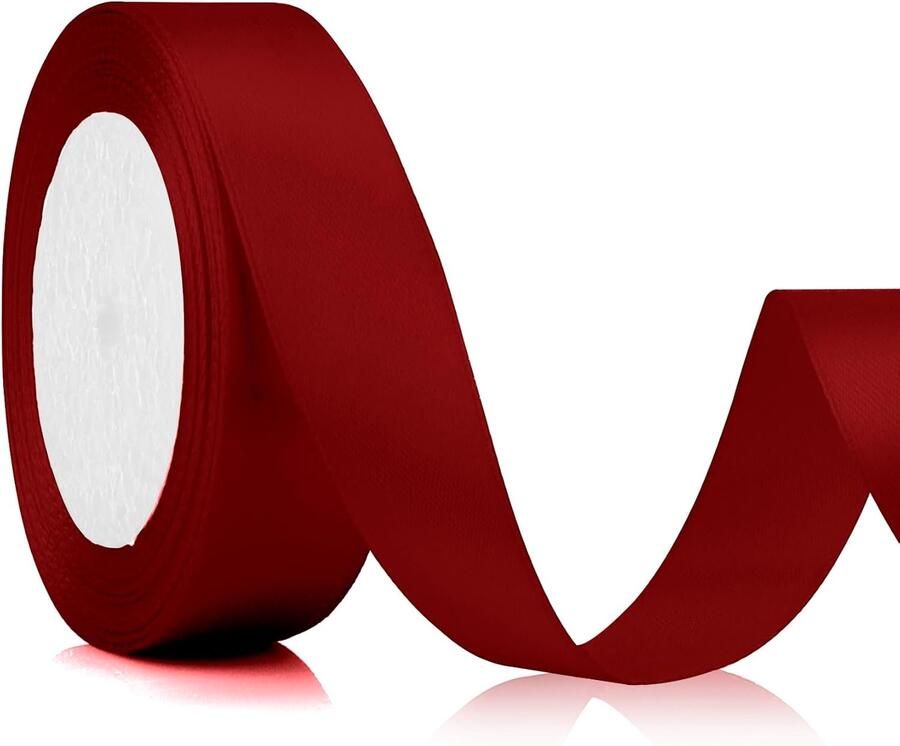 Lint 25 mm 22 meter breed Rood lint voor het strikken