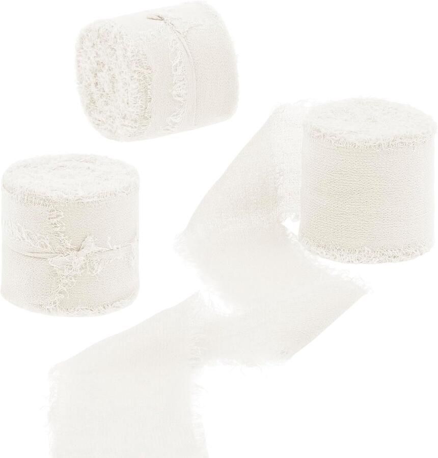 Lint 3 rollen 4 cm x 15 m crème wit