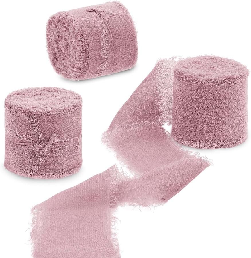 Lint 3 rollen 4 cm x 15 m grijs rosé