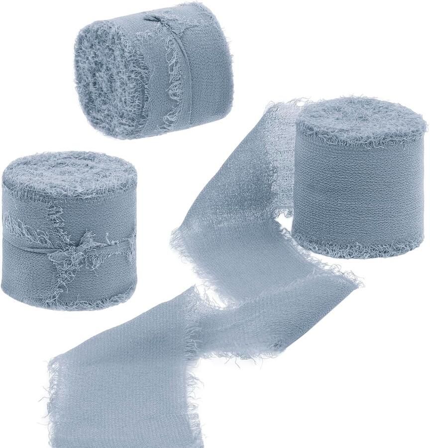 Lint 3 rollen 4 cm x 15 m grijsblauw
