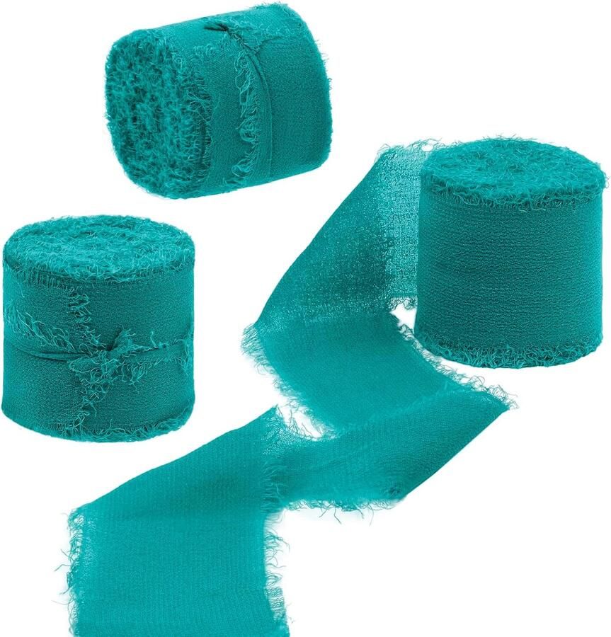 Lint 3 rollen blauwgroen 4 cm x 15 m