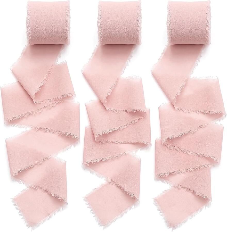 Lint 4 cm x 15 m 2 maten lichtroze