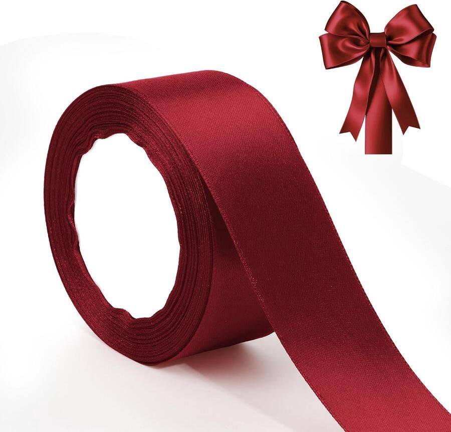Lint 4 cm x 25 yard bordeauxrood