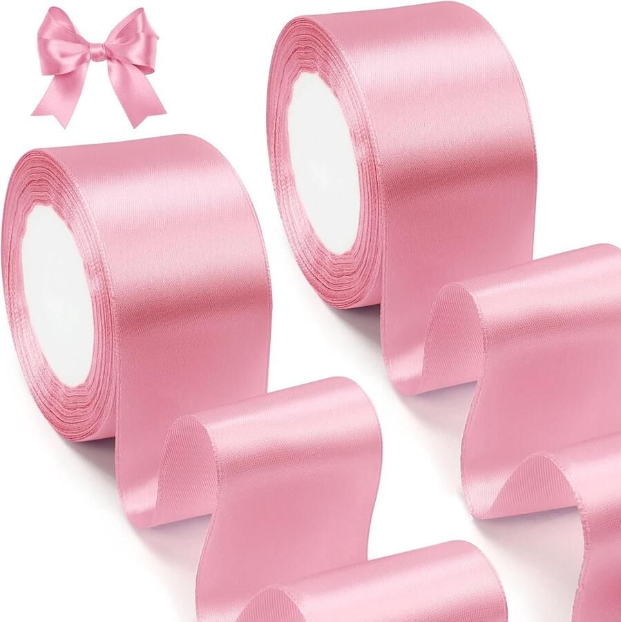 Lint 44 meter 50 mm breed Roze