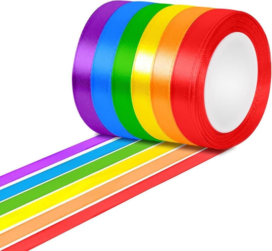 Lint 6 kleuren 10 mm x 22 m