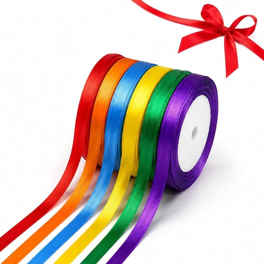 Lint 6 kleuren 10 mm x 22 meter