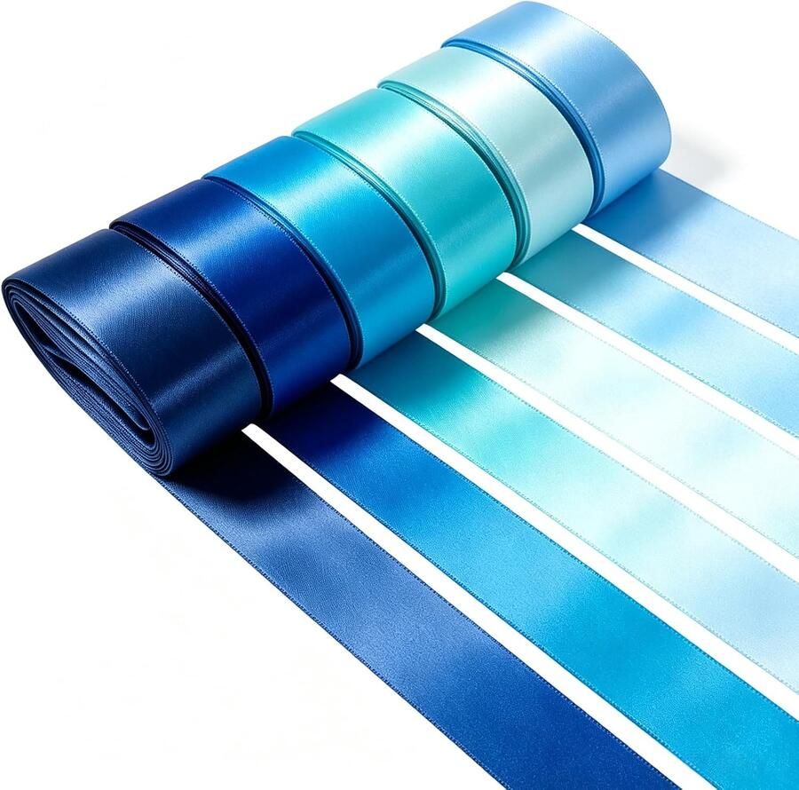Lint 6 kleuren 25 mm x 10 m blauw