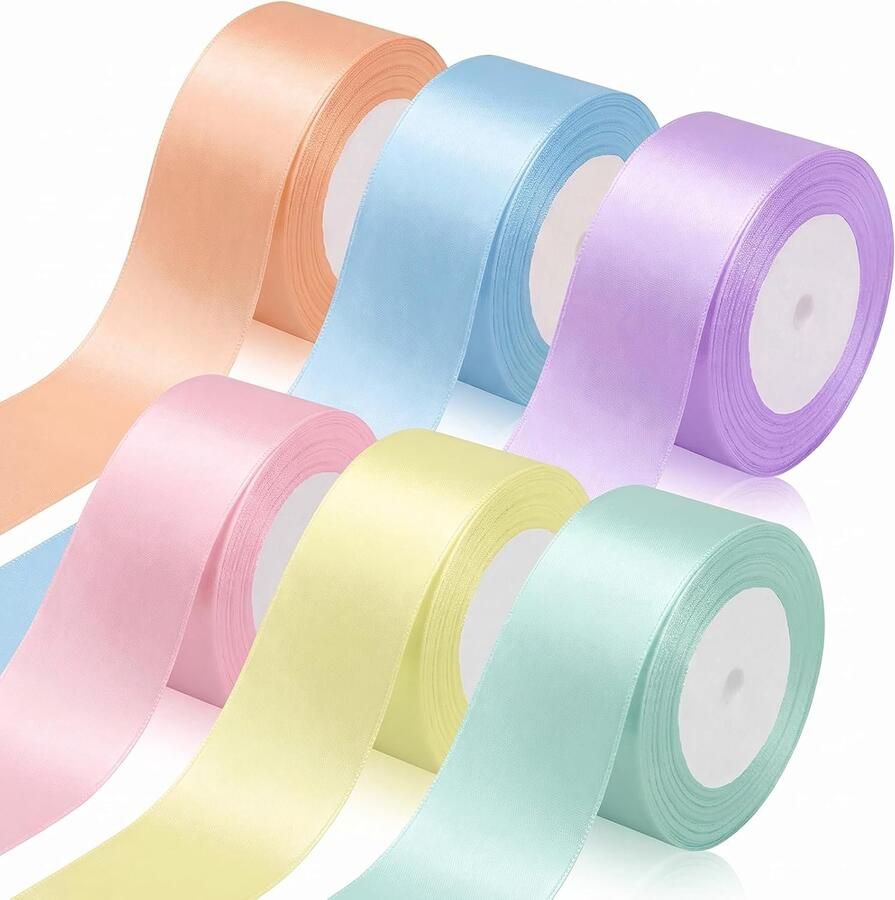 Lint 6 kleuren 4 cm x 22 m