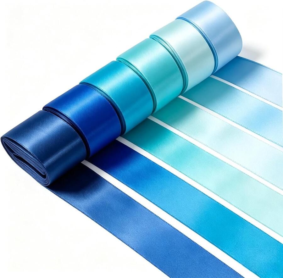 Lint 6 kleuren 50 mm x 10 m blauw
