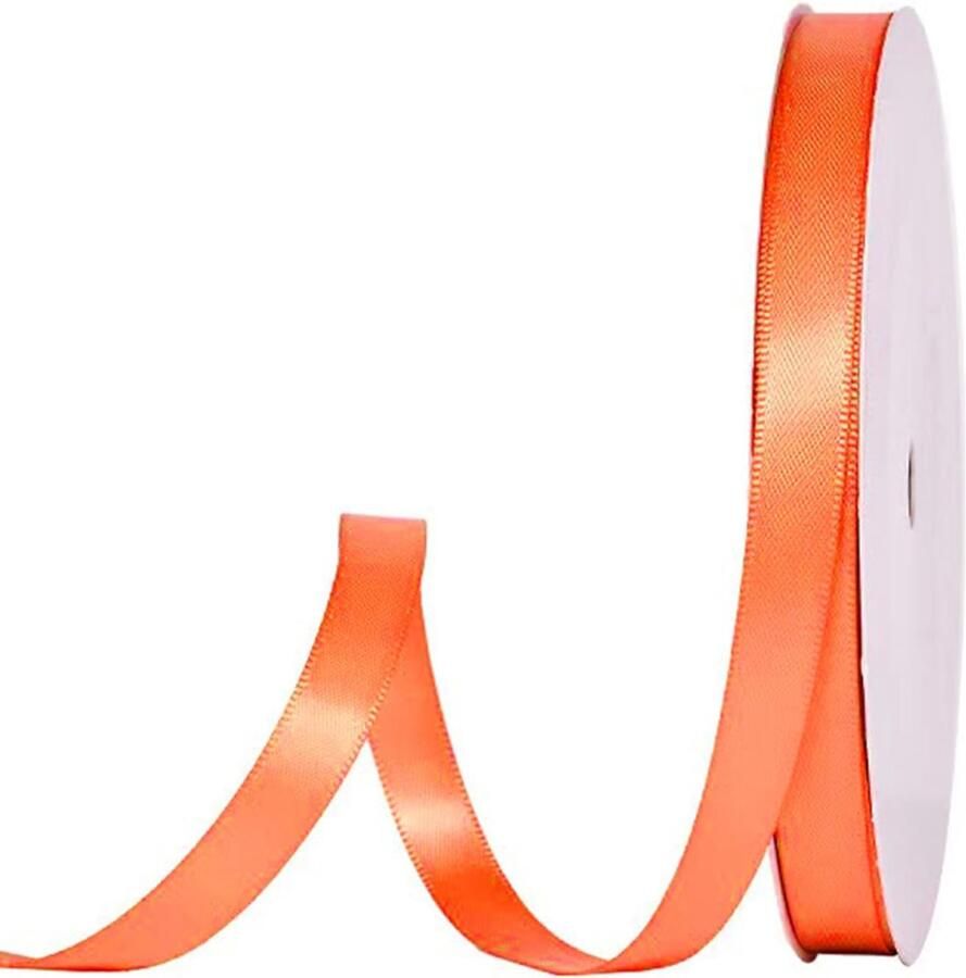 Lint 91 meter 10 mm breed oranje dubbelzijdig