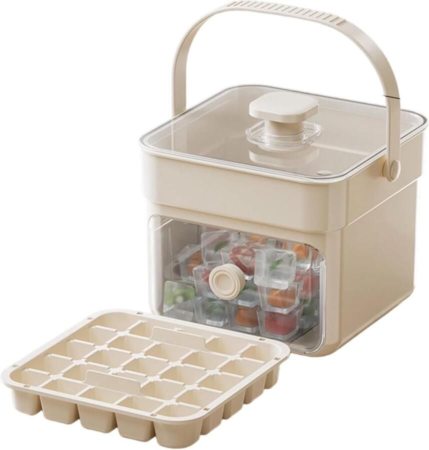 LISM -Draagbare ijsmachine met geïsoleerde tas 50 liter inhoud deksel met druksluiting geschikt voor thuiskeukens kampeerfeesten en het maken van drankjes wit
