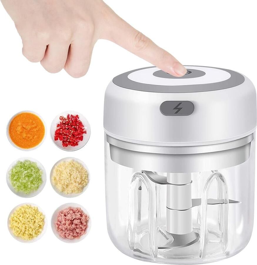 LISM -Mini blender van 250 ml met een krachtige motor – een draagbare handblender perfect Geschikt voor smoothies babyvoeding en groenten; gemakkelijk te gebruiken met vlees en kruiden; compact ontwerp Geschikt voor in de keuken en op reis (wit)