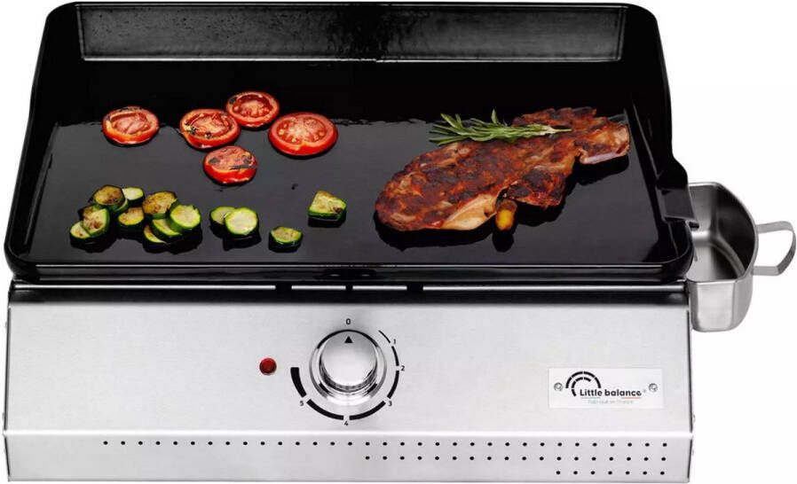 Little Balance 8713 Plancha grillplaat 2150 Watt emaille bakplaat RVS behuizing tot 300°C